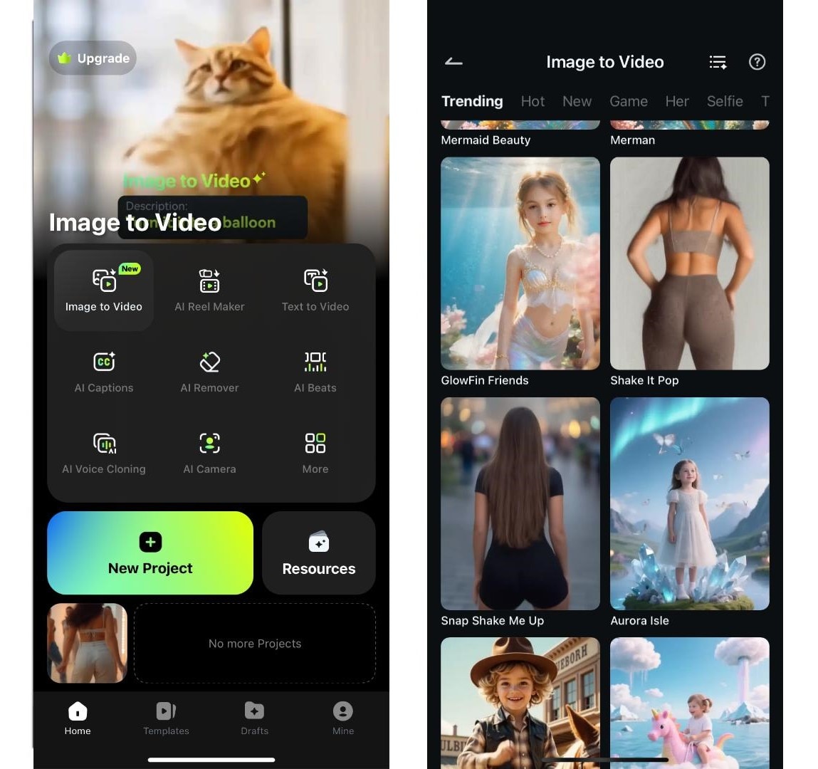 access image to video feature