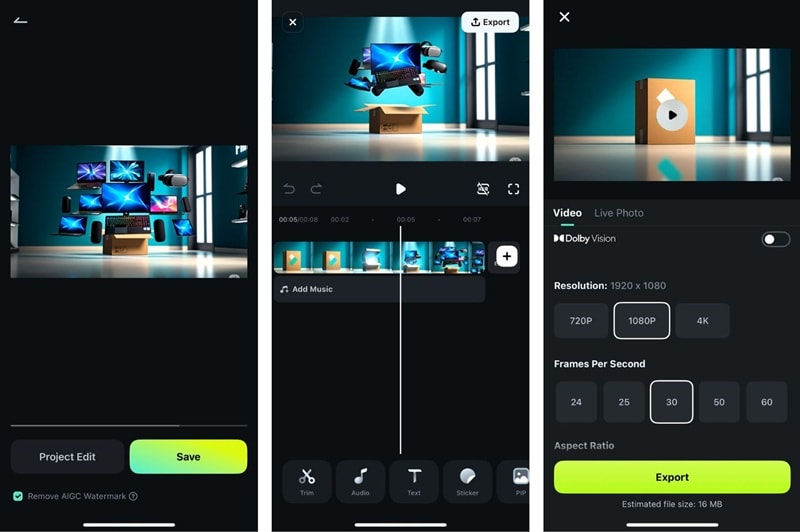 export and save ai unboxing video