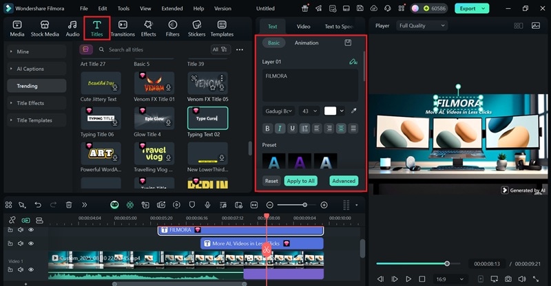 refine ai unboxing video in filmora