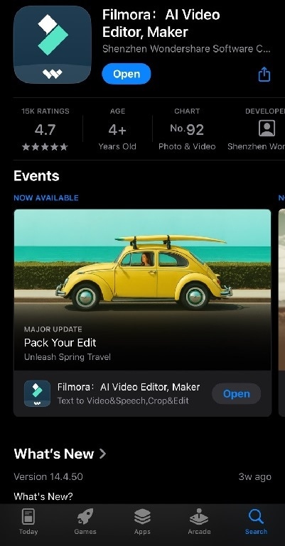filmora mobile download page