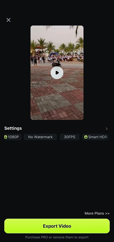 filmora mobile export window