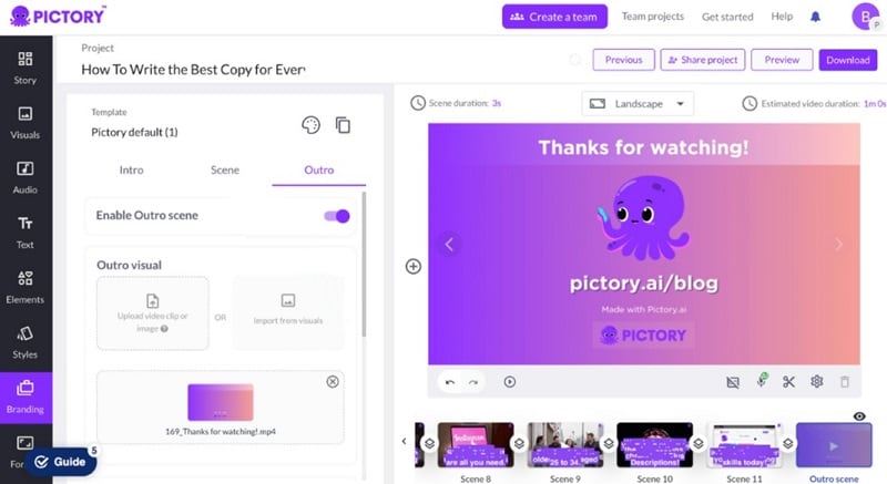 pictory web interface