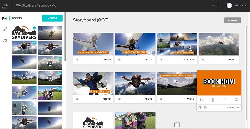 animoto web interface