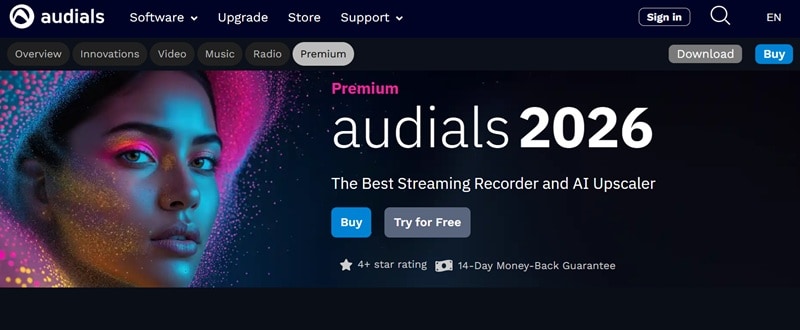 audials top ai video restoration software