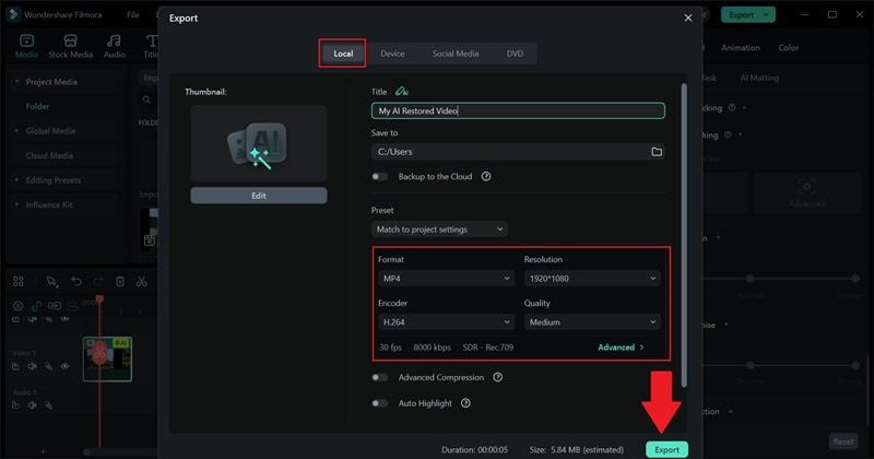 export and save your video