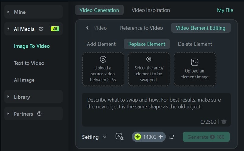 how to make video by replace element
