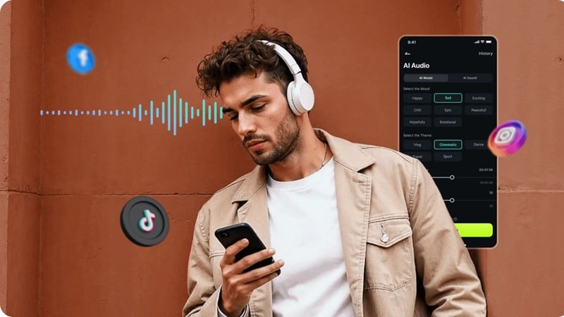 filmora ai music generator feature