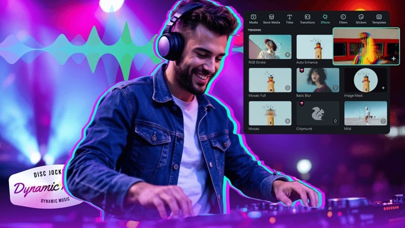 filmora effects media library