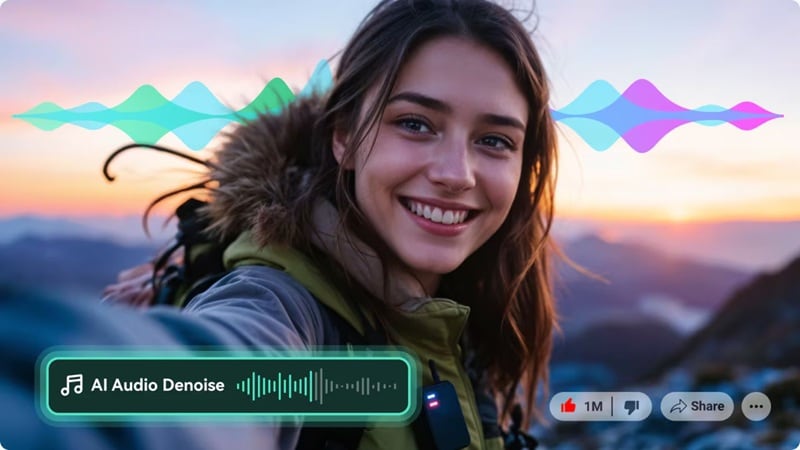 filmora ai audio denoise feature