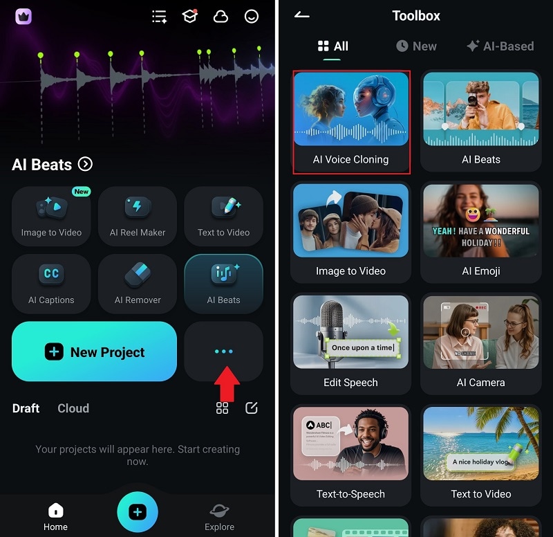 filmora mobile ai tools