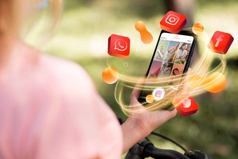 social media app on phone