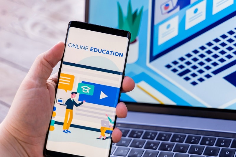 educational video on phone