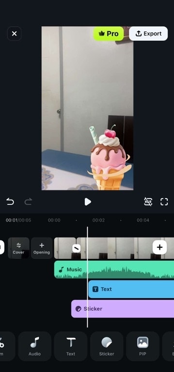 filmora editing interface