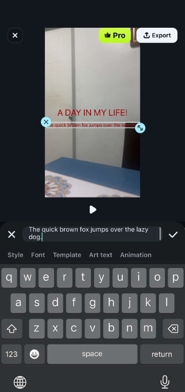 filmora text add