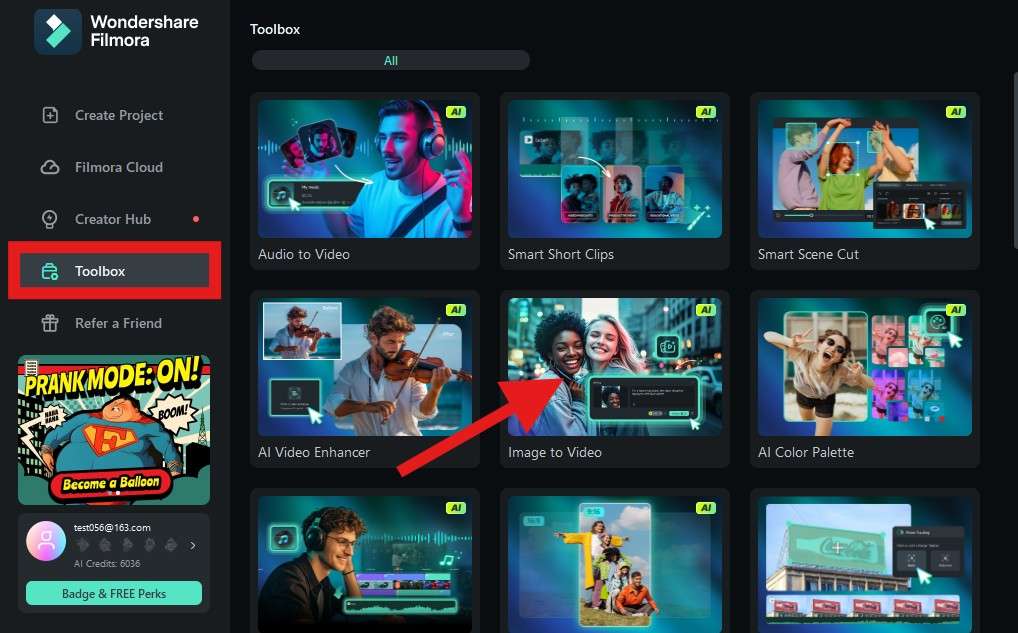 select ai image to video feature