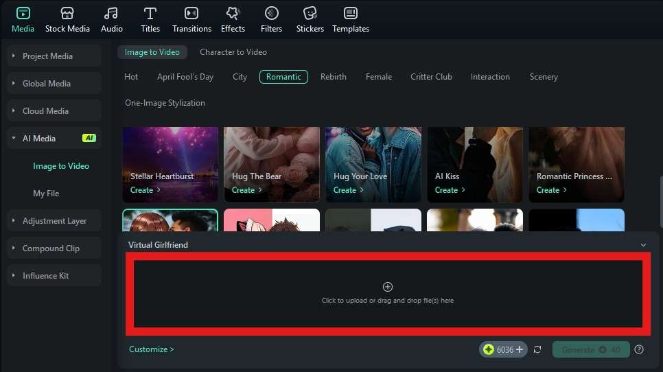upload images for image to video