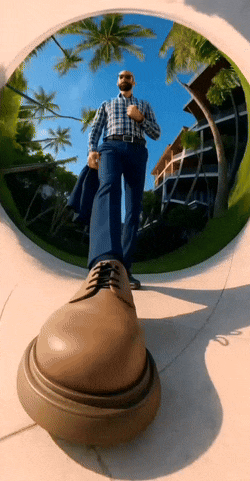 ai walking video fisheye humans template