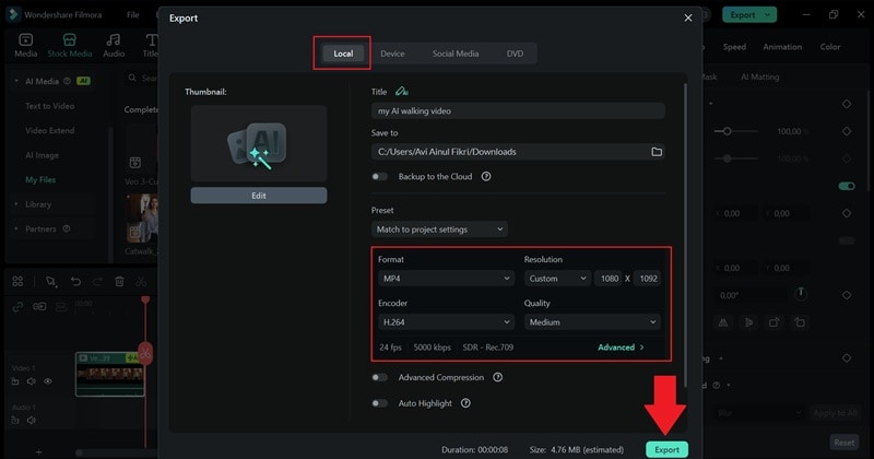 export and save your video