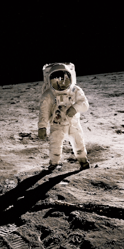 ai walking video on the moon