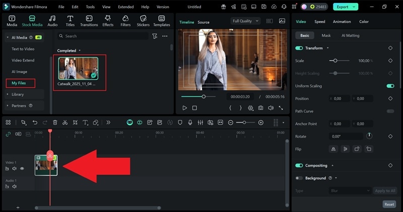 preview video and drag to timeline