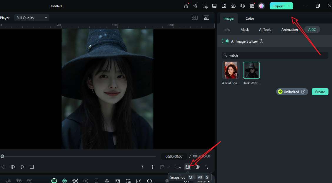 save the photo after applying witch filter effect