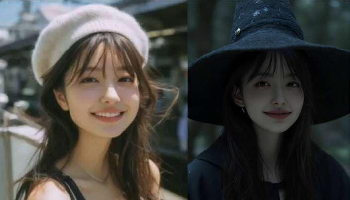 ai witch filter photo comparison