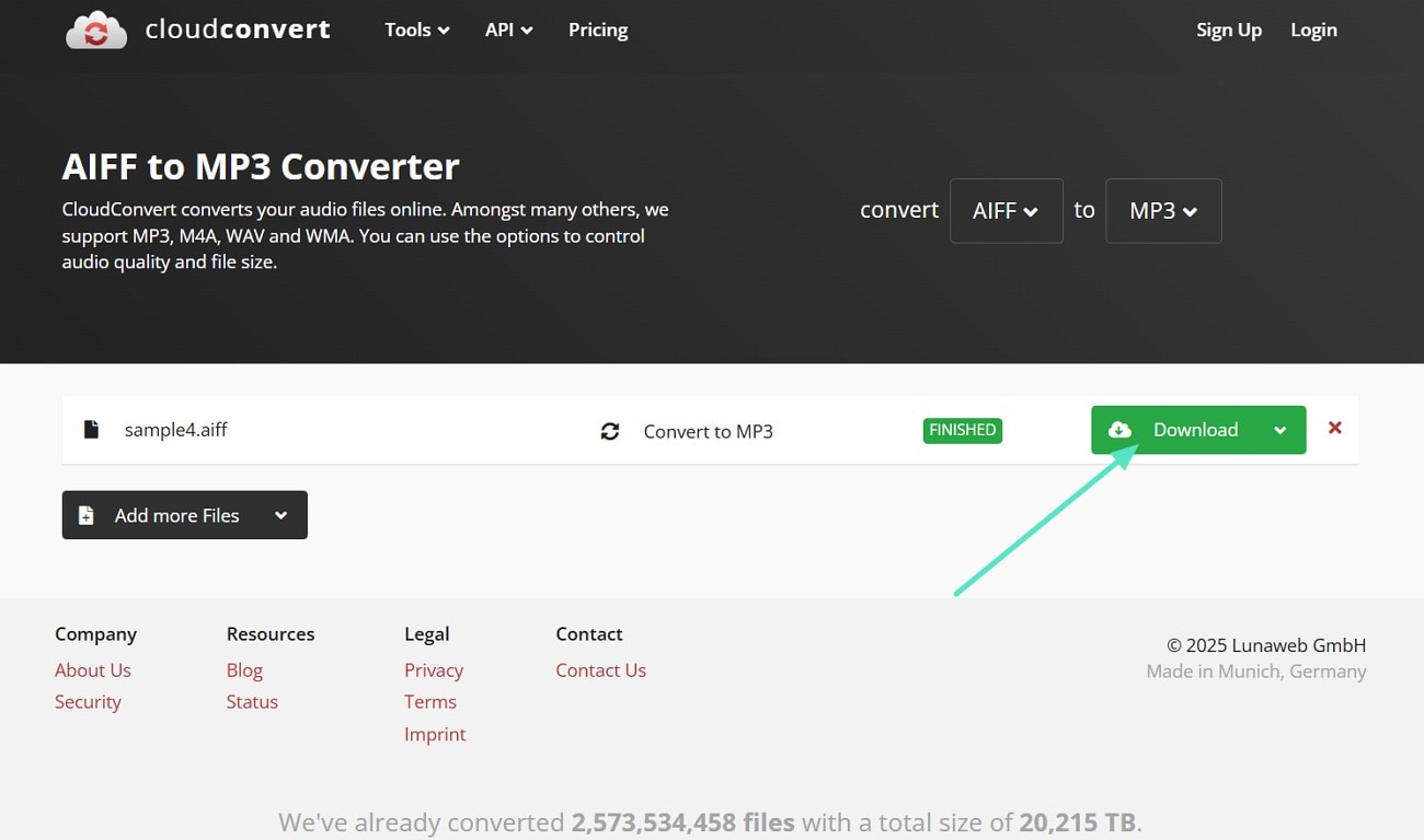 download converted file save mp3