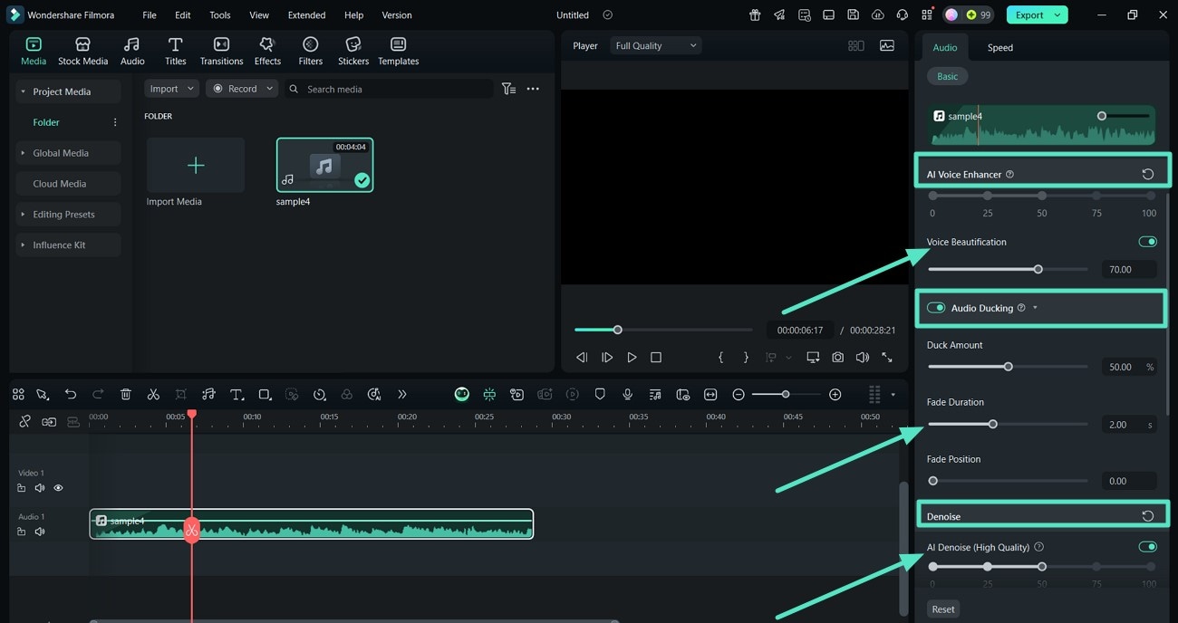 perform ai audio enhancements