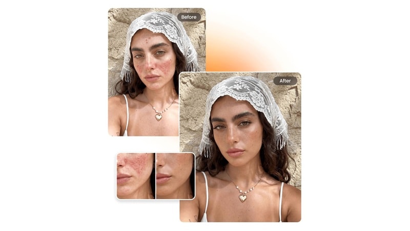 airbrush skin retouching feature