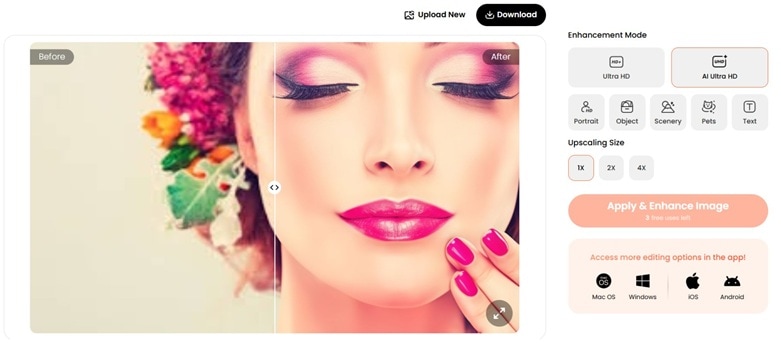 enhance and download image