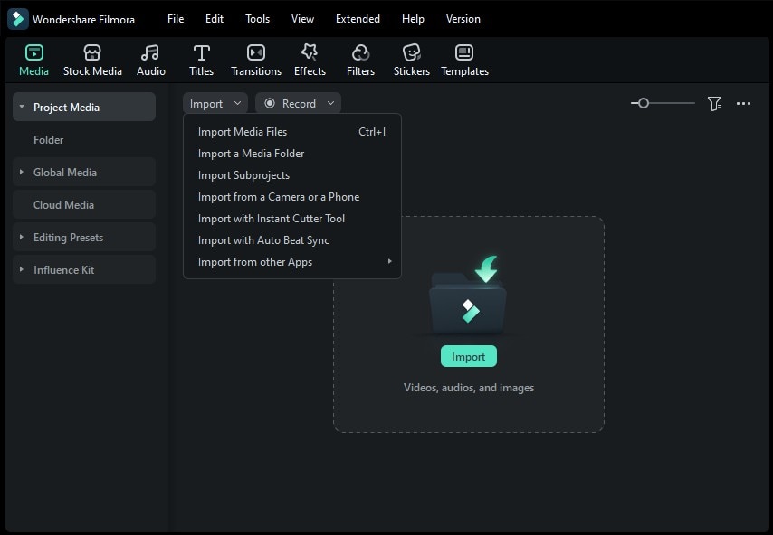 import video to filmora
