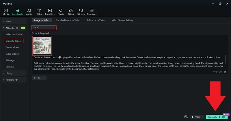 select image to video and generate