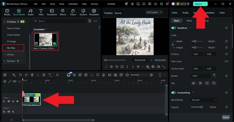 see the result and export it