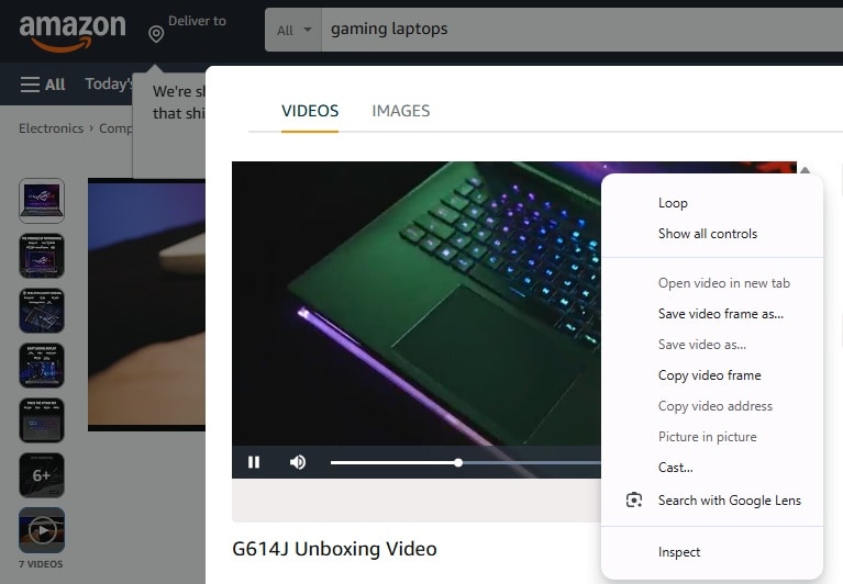 you can't download amazon product video