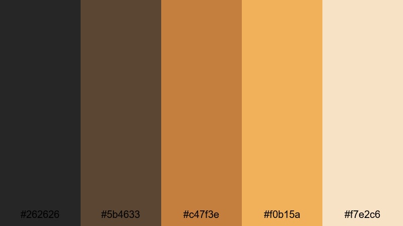 amber desk minimal autumn color palette with hex codes