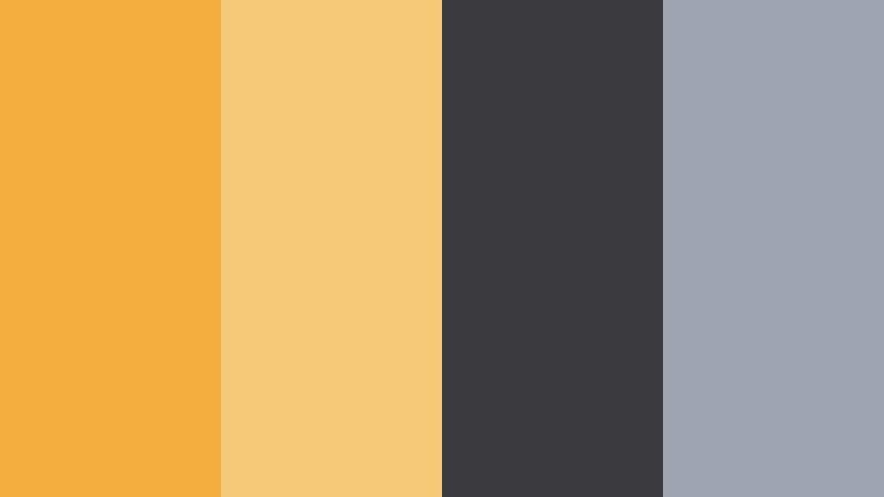 amber graphite luxe soft marigold color palette with hex codes