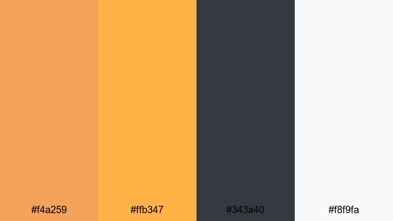 amber minimal branding yellow orange color palette with hex codes