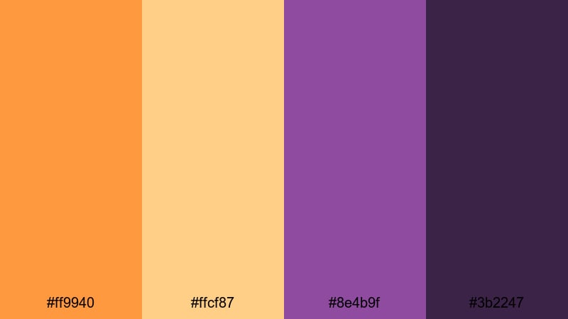 amber plum branding orange purple color palette with hex codes