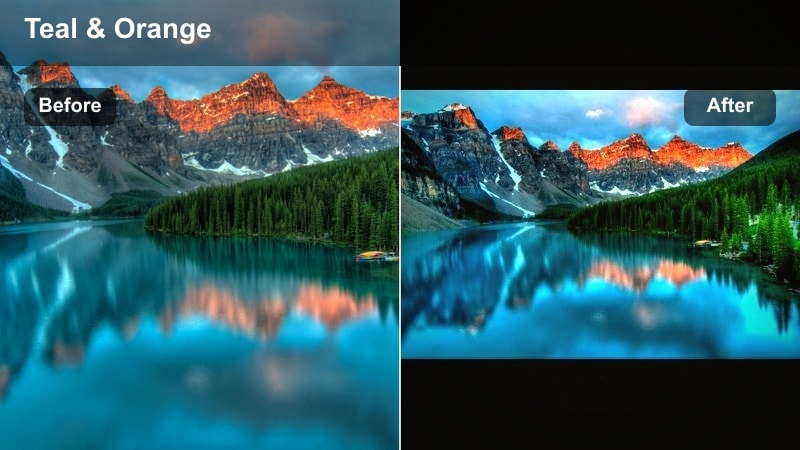 Travel film sunset filter on a city highway skyline