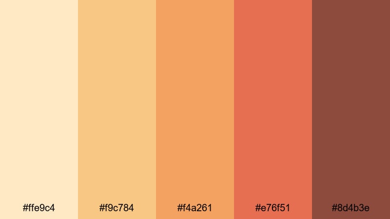 amber studio spotlight warm color palette with hex codes