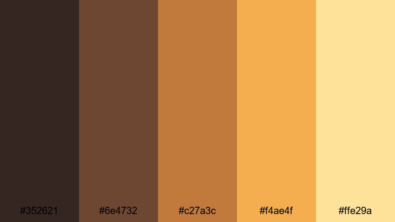 amber ui dashboard brown yellow orange color palette with hex codes