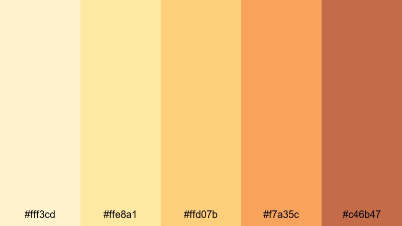 amber window light light yellow color palette with hex codes