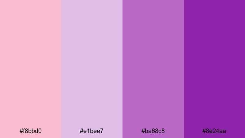 amethyst love story violet color palette with hex codes