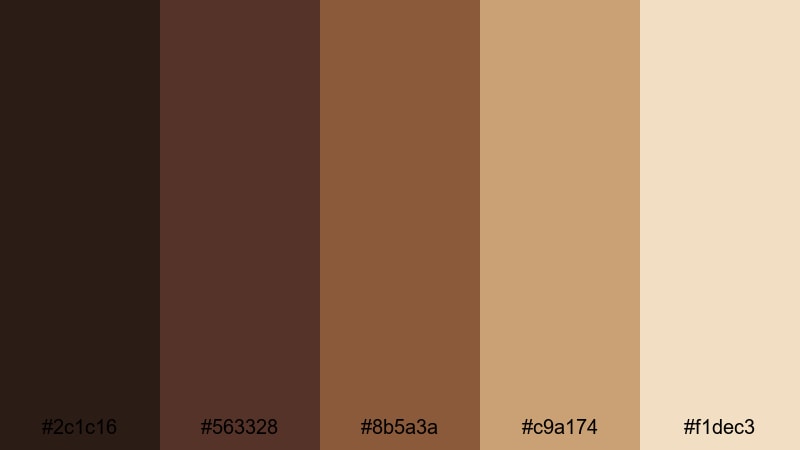 analog cafe grain coffee brown color palette with hex codes