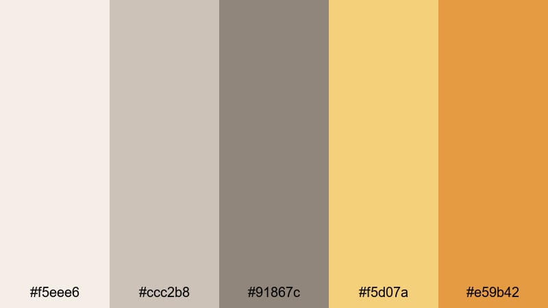 analog loft memories yellow gray color palette with hex codes