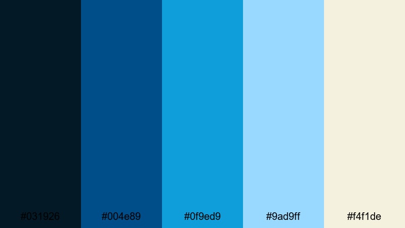 analog ocean fade azure color palette with hex codes