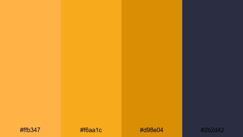 analog sunrise grain yellow orange color palette with hex codes