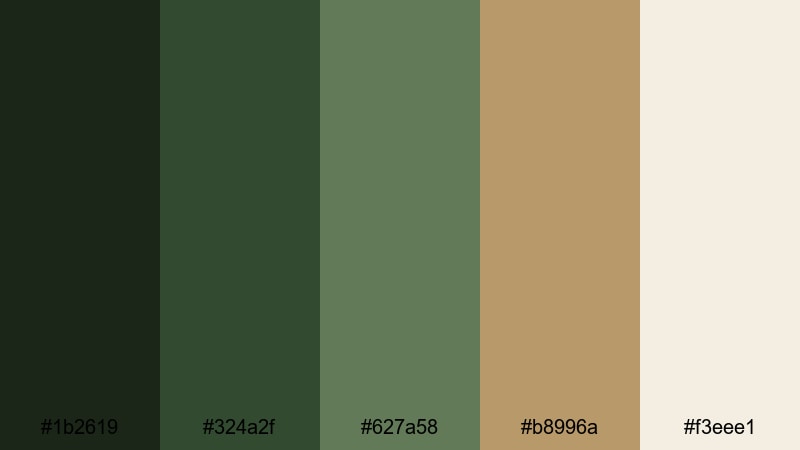ancient temple jungle jungle color palette with hex codes