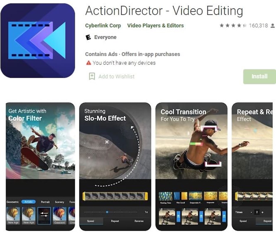 actiondirector play store page