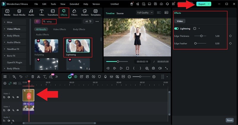 add angel wings effects to a photo